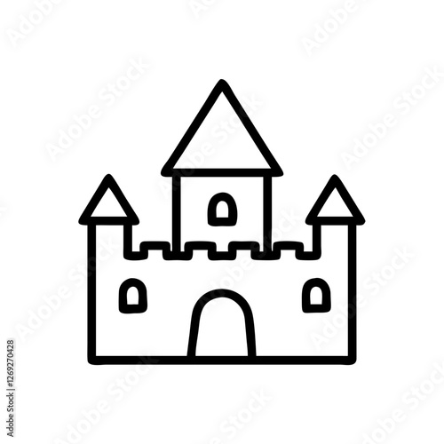 Castle illustration in simple line art