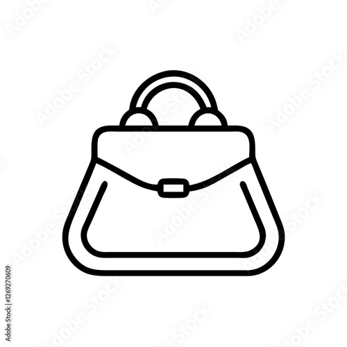 Vector outline purse icon representing fashion accessory and style 