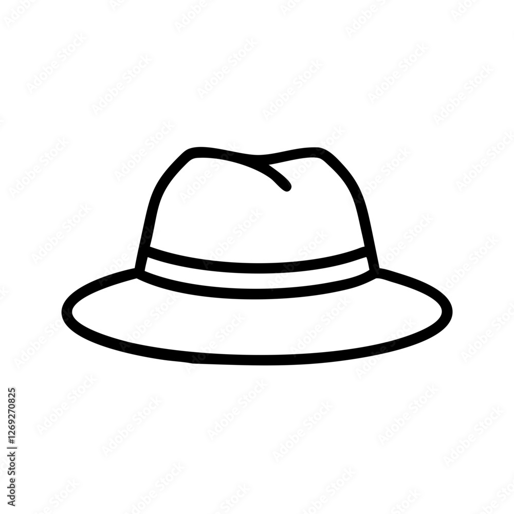 Vector outline men's hat icon with stylish design representing fashion accessory Vector outline men's hat icon with stylish design representing fashion accessory