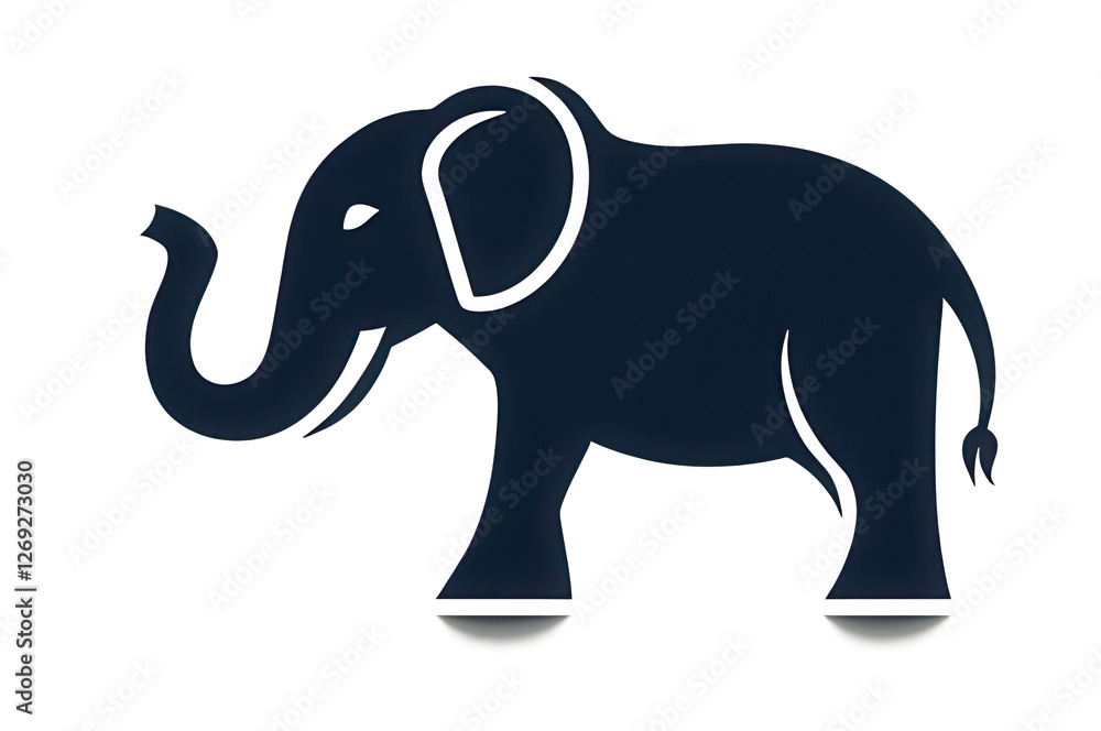 Fototapeta premium Simple Elephant icon logo design. Elephant's trunk raised side profile.