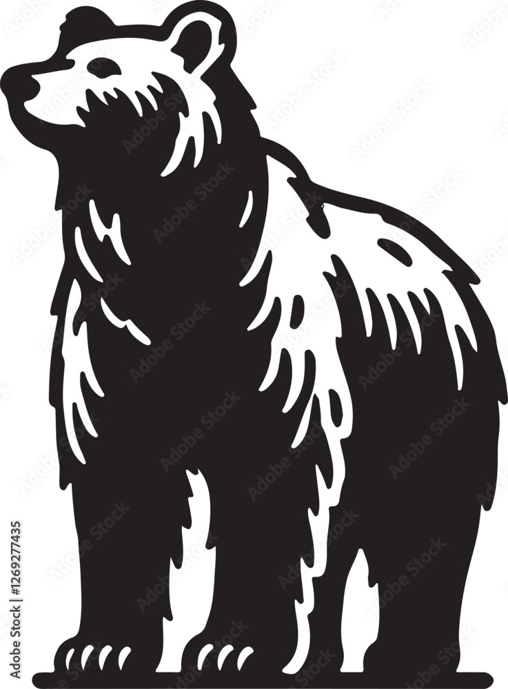 Obraz premium Bear animal vector silhouette , clip art, and symbol. Shilhouette of animal concept and simple design