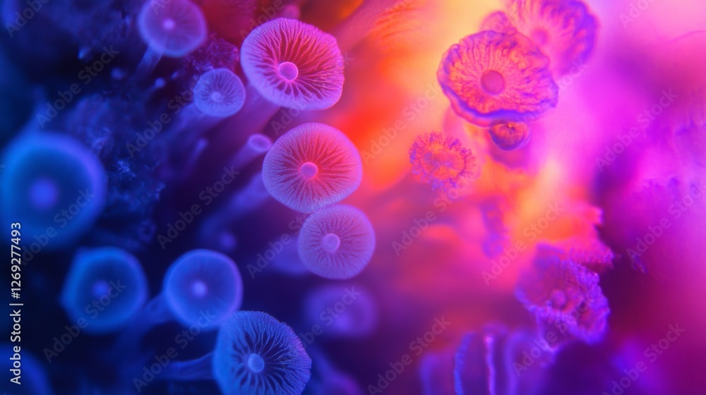 Flourishing Ecosystems of Iridescent Fungi Flourishing Ecosystems of Iridescent Fungi