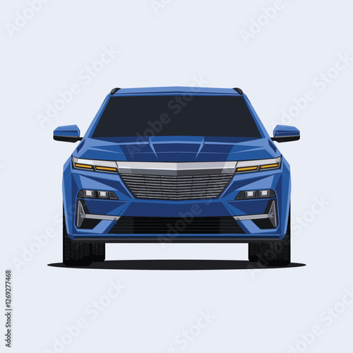 Blue Car vector illustration concept