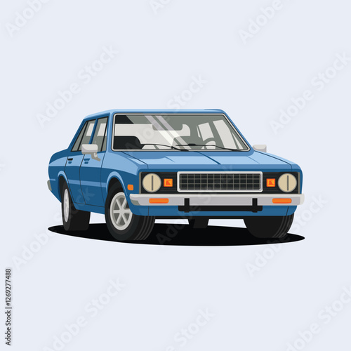 Blue Car vector illustration concept