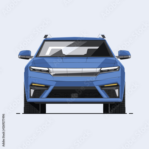 Blue Car vector illustration concept
