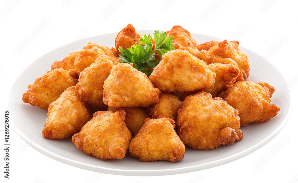 Pakora Samosas, Crispy Indian Fried Dumplings with Ground Chicken and Paneer Filling, Served on a White Plate, Traditional Street Food Snack Pakora Samosas, Crispy Indian Fried Dumplings with Ground Chicken and Paneer Filling, Served on a White Plate, Traditional Street Food Snack