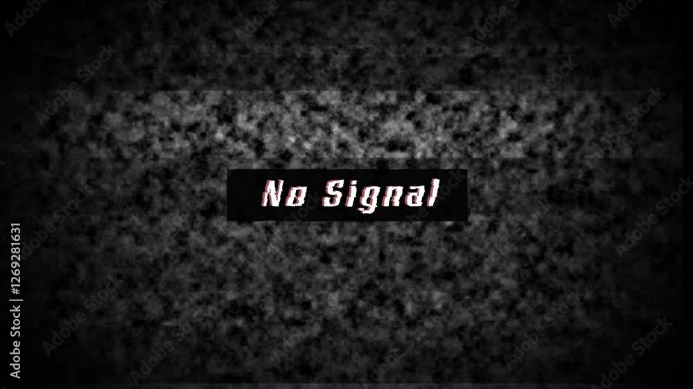 Footage of tv noise background Source No signal old vintage TV, Rolling bars on TV screen, No signal sign, Bad interference, Broken antenna, Distorted and Flickering, analog TV signal test, signal los