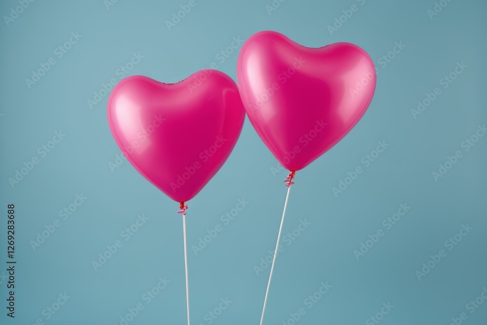 there are two pink balloons that are shaped like a heart there are two pink balloons that are shaped like a heart
