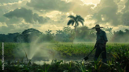 Belizean farmland thrives under the care of a farmer who relies on rudimentary tools and rainfall, showcasing resilience in the face of changing climate conditions.