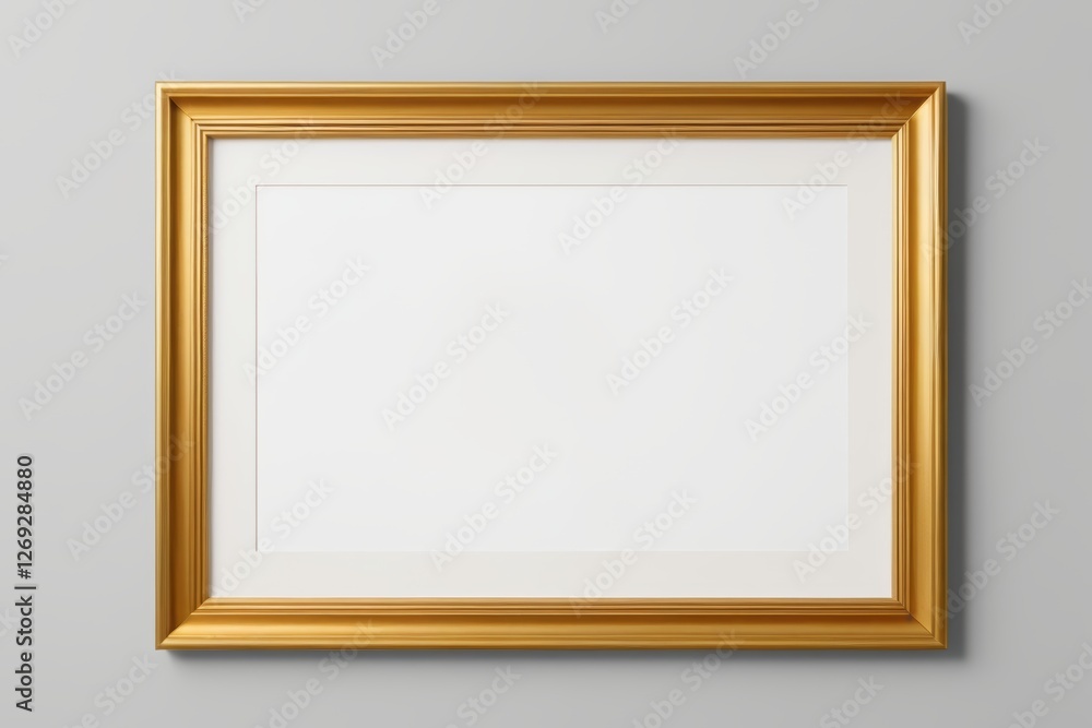 a close up of a gold frame on a gray wall a close up of a gold frame on a gray wall