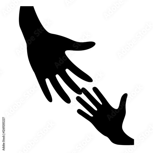 Helping hands reaching out for assistance and support concept 