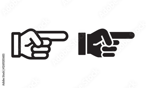 Finger pointing vector icon.