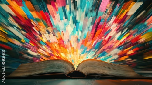 A Kaleidoscope of Knowledge: An Open Book Reveals a Burst of Colorful Imagination