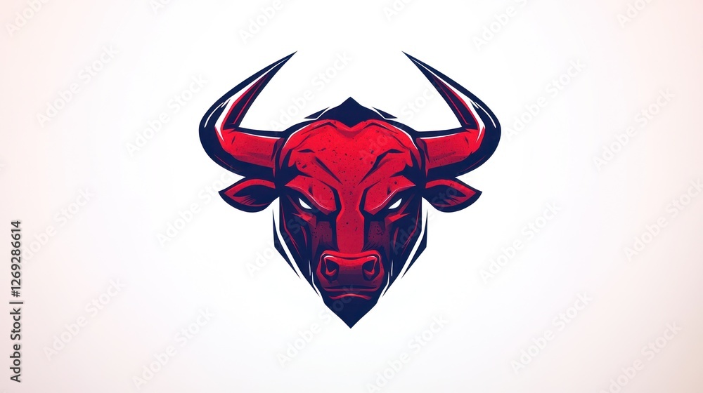 Fototapeta premium Red Bull Mascot, Aggressive, Graphic Design, Logo
