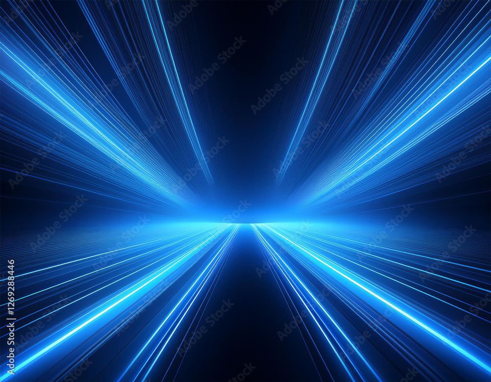 Obraz premium blue modern abstract glowing shiny lines banner futuristic technology concept