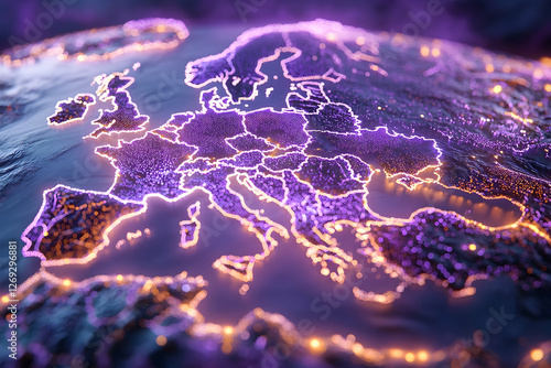 Europe Illuminated Earth Globe