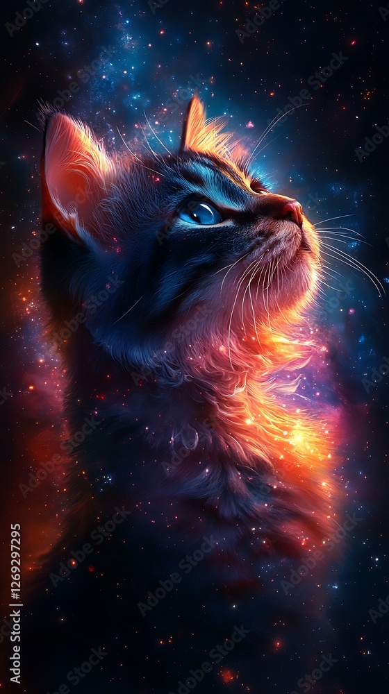 Kitty Observing Endless Starfield high resolution hd picture Kitty Observing Endless Starfield high resolution hd picture