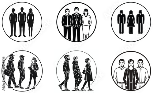 Business Team and Professional Group of People in Formal and Casual Attire Corporate Collaboration and Teamwork Concept