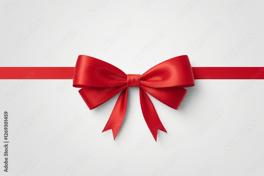 a close up of a red ribbon with a bow on a white background a close up of a red ribbon with a bow on a white background
