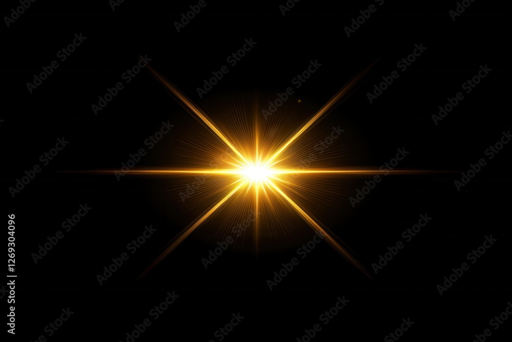 Radiant Starburst: Golden light beams from a central point, creating a dynamic starburst effect Radiant Starburst: Golden light beams from a central point, creating a dynamic starburst effect