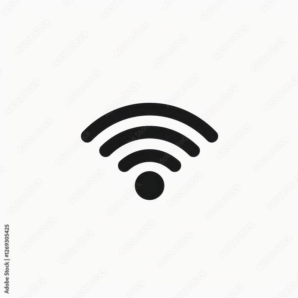 Simple Black Wireless Wifi Internet Connection Signal Icon Symbol