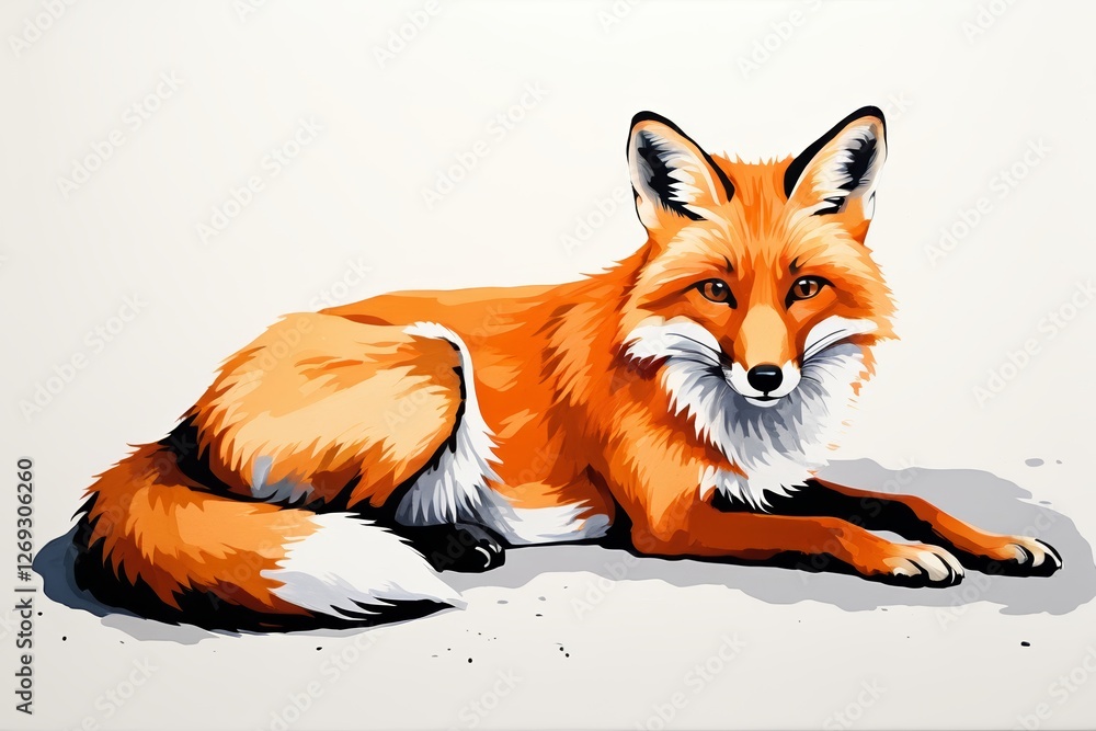 Obraz premium there is a picture of a fox that is laying down