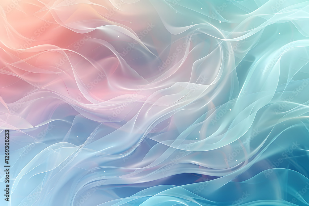 Fototapeta premium Seamless design of flowing waves in pastel colors, perfect for serene backdrops