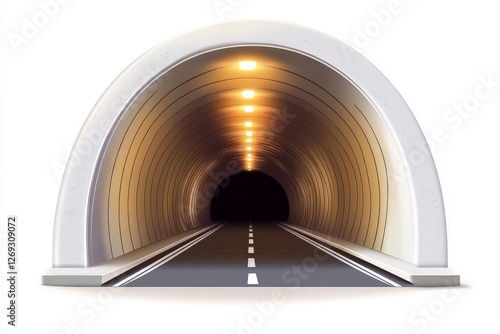 Glowing Tunnel with Dark Entrance photo