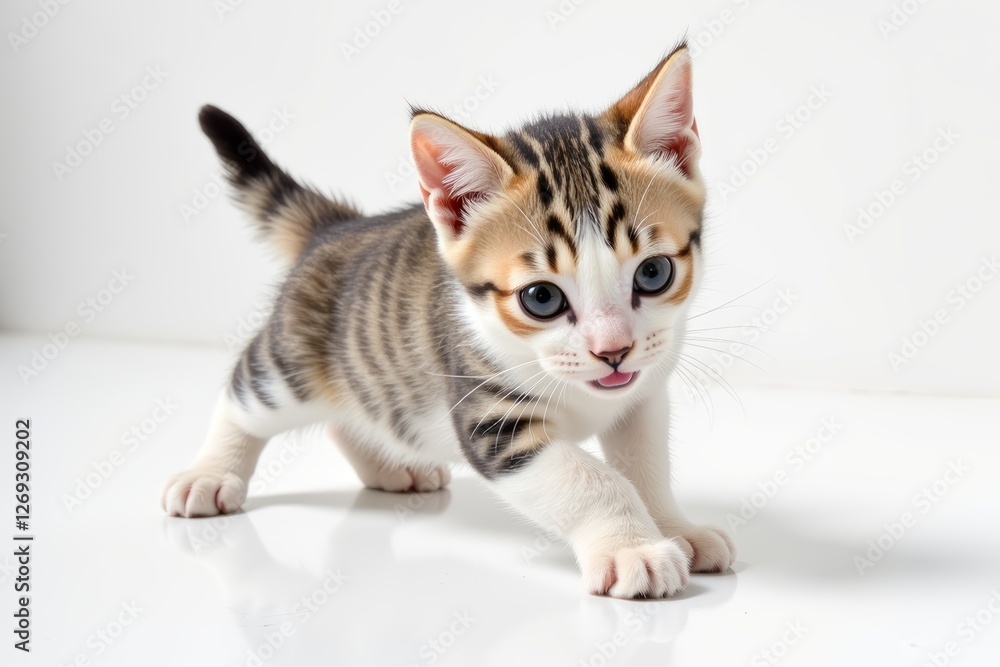 American shorthair kitten playing displays curious behavior with playful actions. Concept emphasizes american shorthair kitten playing, showcasing its playful nature and charm. American shorthair kitten playing displays curious behavior with playful actions. Concept emphasizes american shorthair kitten playing, showcasing its playful nature and charm.