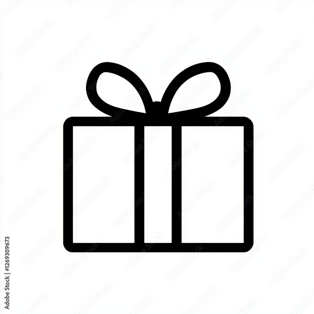 Simple Black Outline Gift Box Icon Present Birthday Holiday Graphic Design Element Simple Black Outline Gift Box Icon Present Birthday Holiday Graphic Design Element
