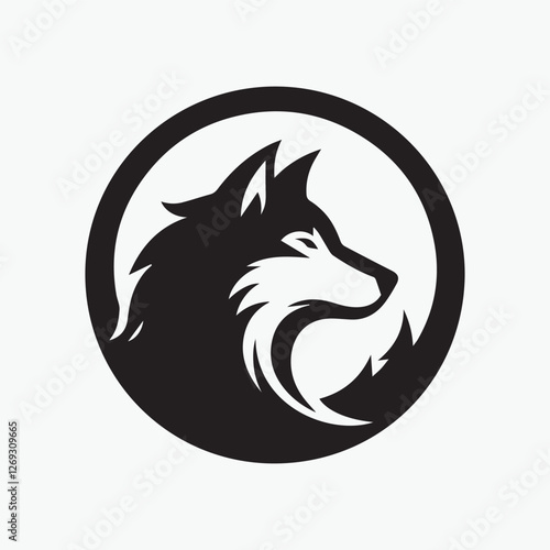 Wolf icon logo black silhouette vector illustration
