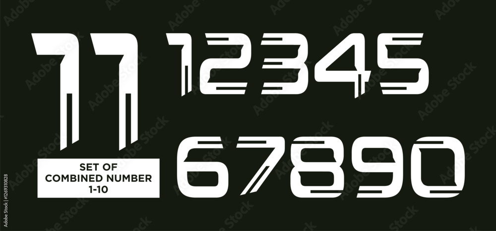 set of vector logo designs numbers 1 to 10 technology. vector illustration design technology numbers set of vector logo designs numbers 1 to 10 technology. vector illustration design technology numbers