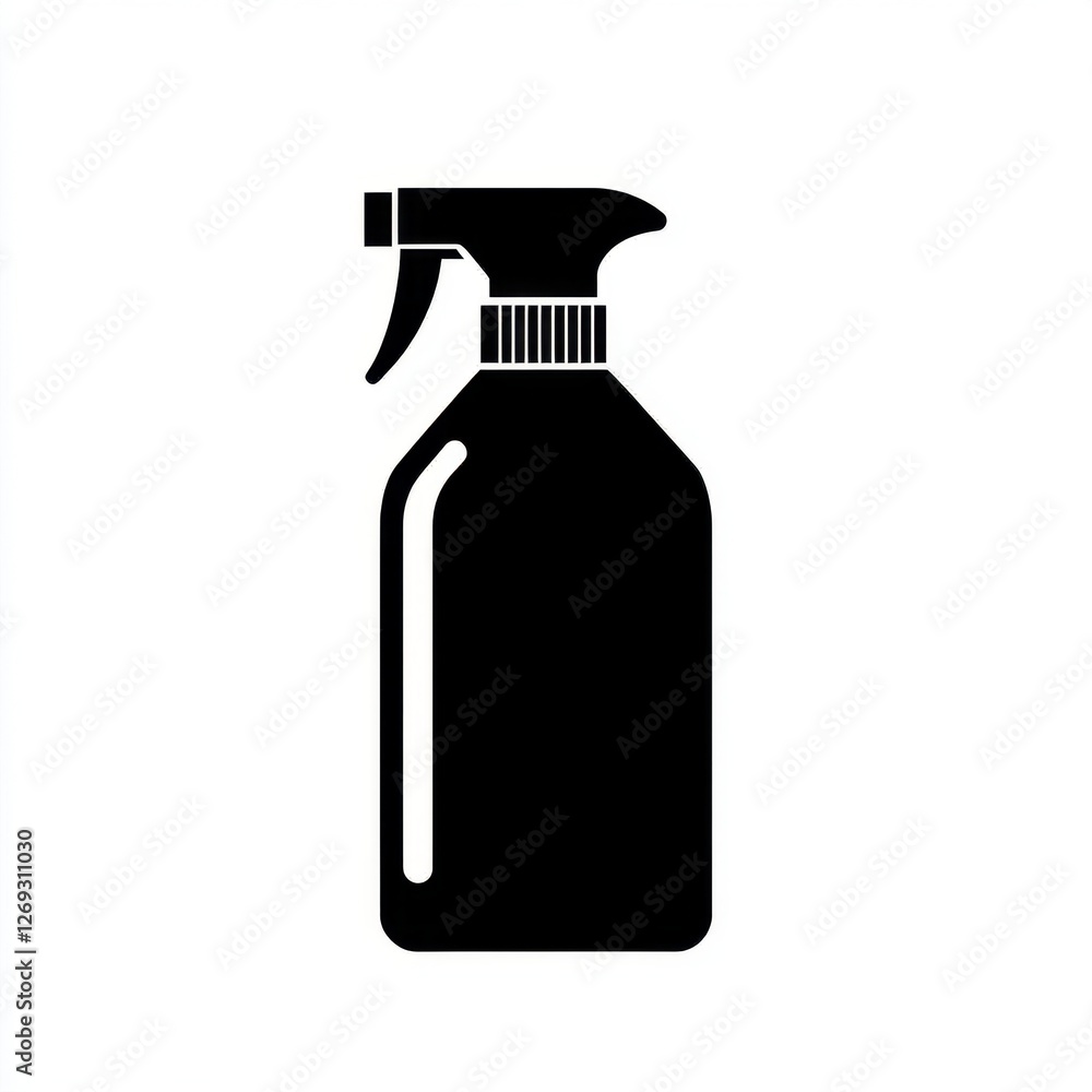 Black Spray Bottle Icon Cleaning Supply Household Item Disinfectant Container Graphic Black Spray Bottle Icon Cleaning Supply Household Item Disinfectant Container Graphic