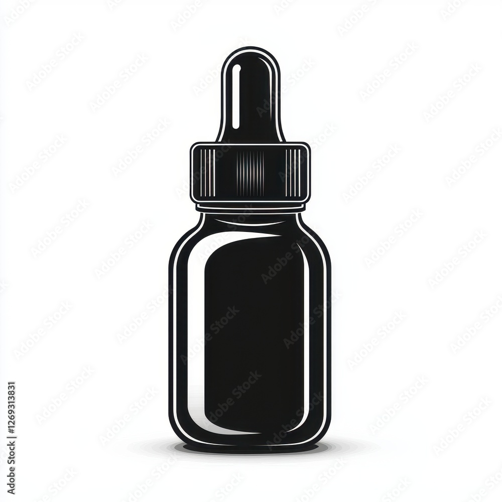 Dropper Bottle Essential Oil Container Black Glass Vial Medicine Packaging Mockup Cosmetics Product Dropper Bottle Essential Oil Container Black Glass Vial Medicine Packaging Mockup Cosmetics Product