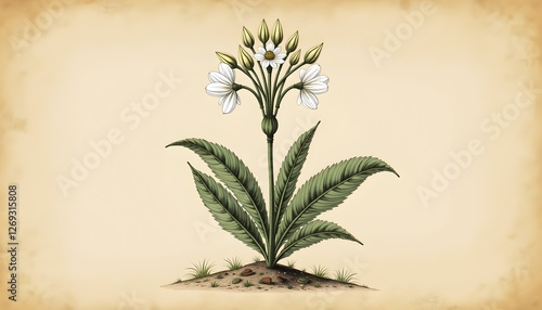 Antique botanical illustration of flowering plant
