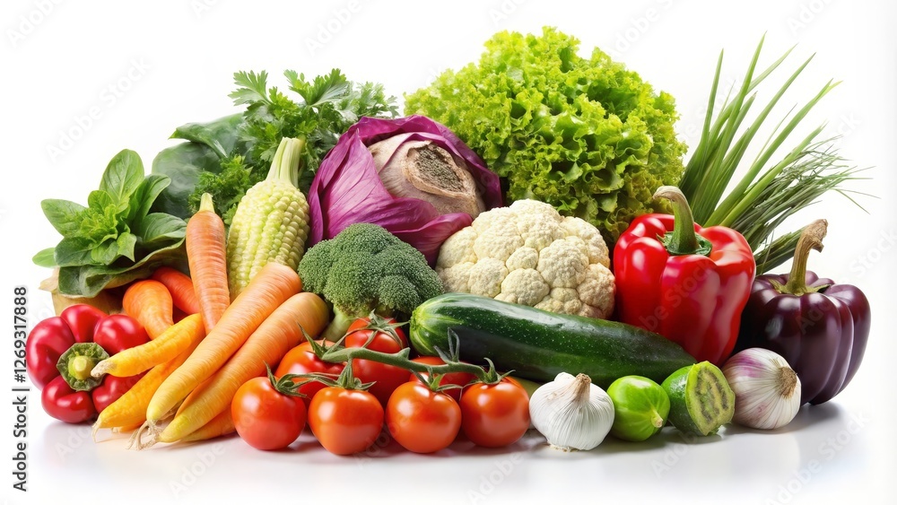 Fresh Vegetables on White Background Fresh Vegetables on White Background