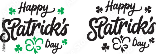 St. Patric's Day hand drawn vector lettering. Isolated on white background. Holiday vector illustration.
