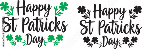St. Patric's Day hand drawn vector lettering. Isolated on white background. Holiday vector illustration.