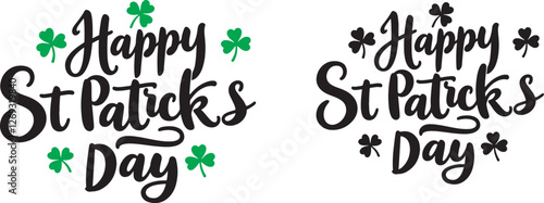 St. Patric's Day hand drawn vector lettering. Isolated on white background. Holiday vector illustration.