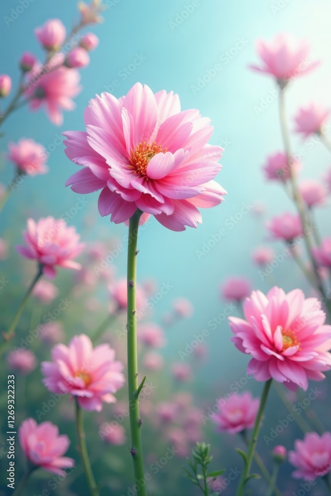 Pastel colors blend into a whimsical cotton candy-inspired bloom, abstract, garden Pastel colors blend into a whimsical cotton candy-inspired bloom, abstract, garden
