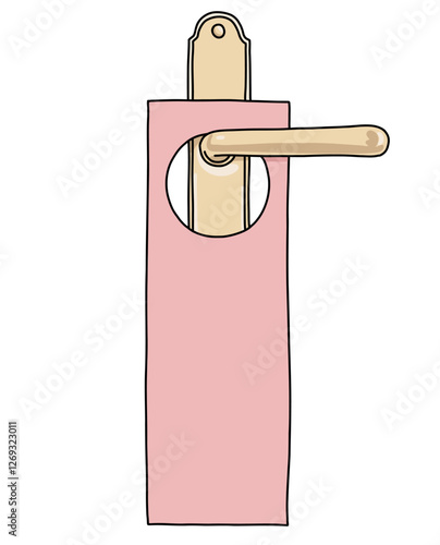 Door Handle with Pink Hanging Door Sign