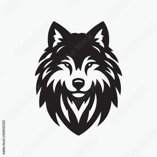 Wolf icon logo black silhouette vector illustration