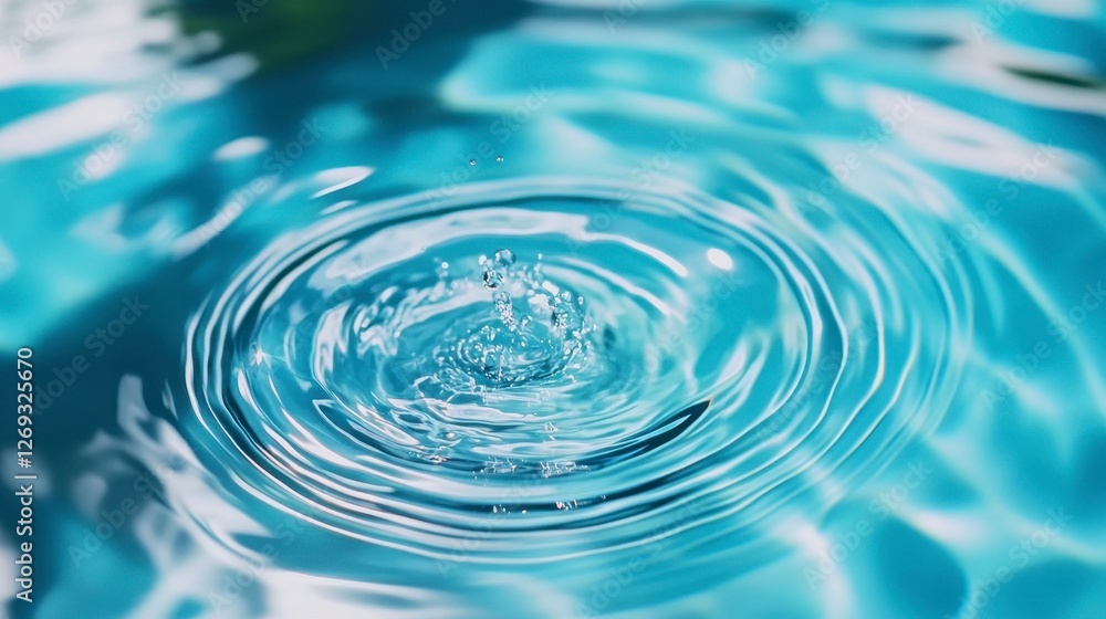 Light Blue Ripple Effect on Calm Water with Gentle Motion and Dynamic Circular Patterns Light Blue Ripple Effect on Calm Water with Gentle Motion and Dynamic Circular Patterns