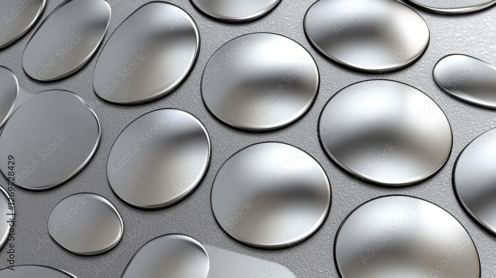 Seamless Metallic Silver Dots Pattern Elegant and Polished Low Angle View
