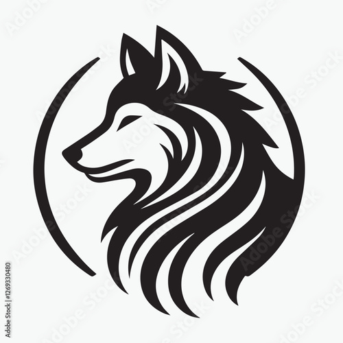 Wolf icon logo black silhouette vector illustration