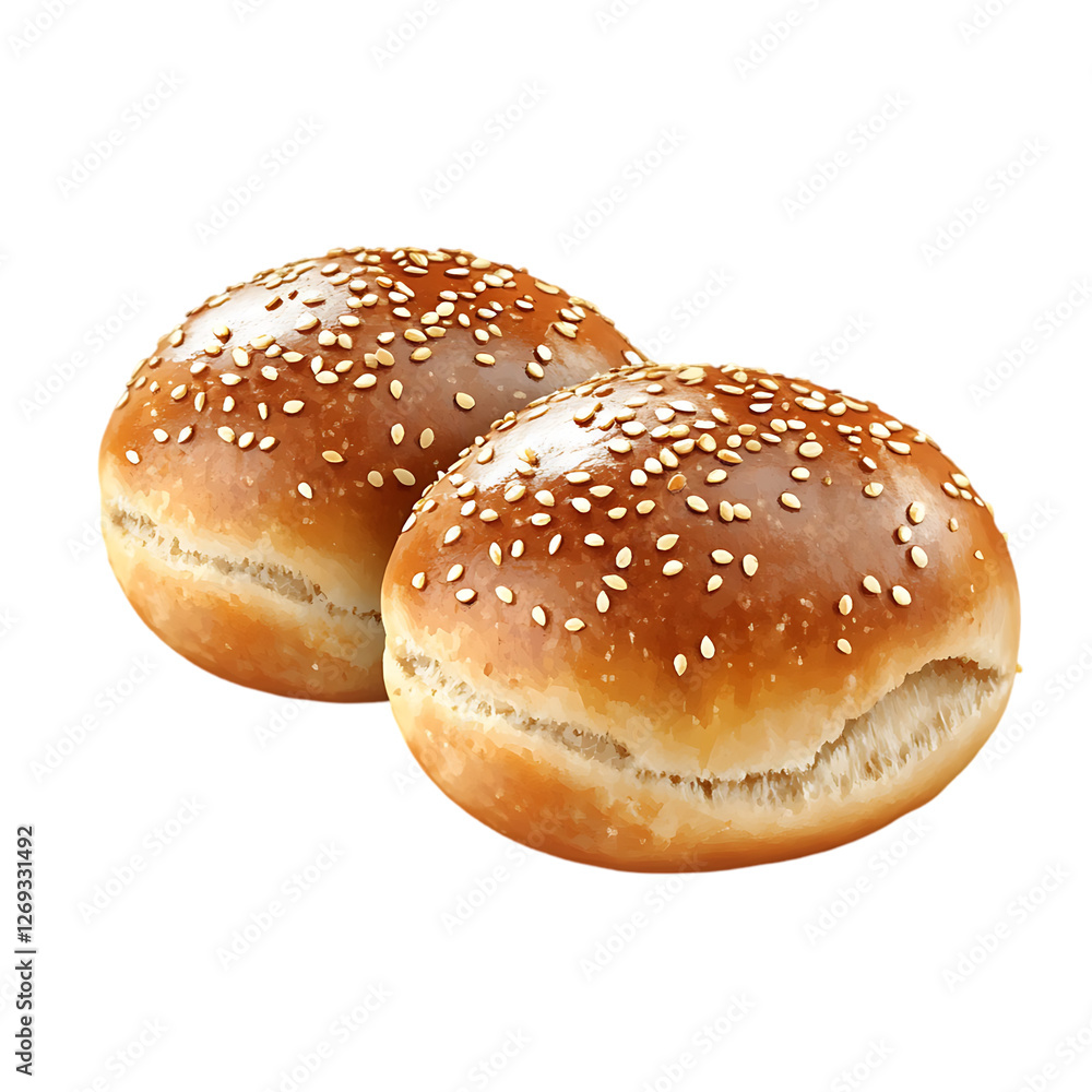 Sesame Seed Buns Bakery Fresh Bread eat isolated on transparent background Sesame Seed Buns Bakery Fresh Bread eat isolated on transparent background