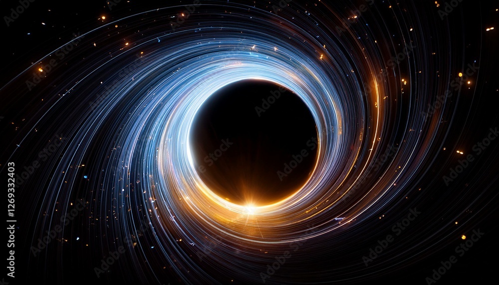 glow light trail line circle effect black hole with dust particle glow light trail line circle effect black hole with dust particle