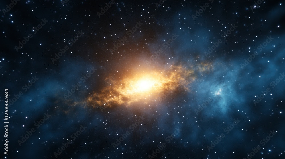 Fototapeta premium Vast Nebula with Dense Starfield in Deep Space Featuring Cosmic Clouds and Celestial Glow