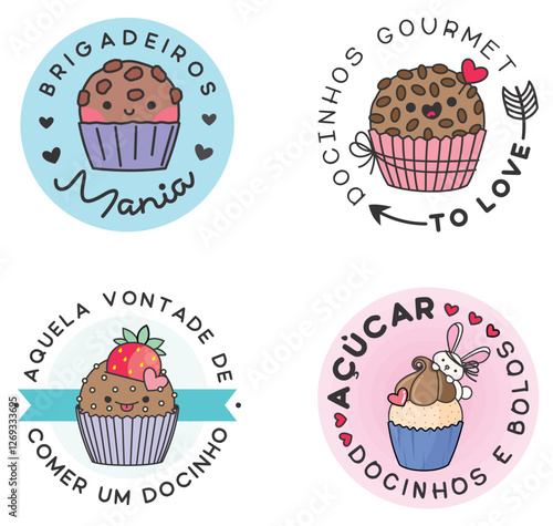 Brigadeiro, brigadeiro gourmet, desenho brigadeiro, desenho para festa, logomarca confeitaria, logo brigadeiro, logo venda de doces, logo docinhos, logomarca venda de brigadeiros, bolos, docinhos