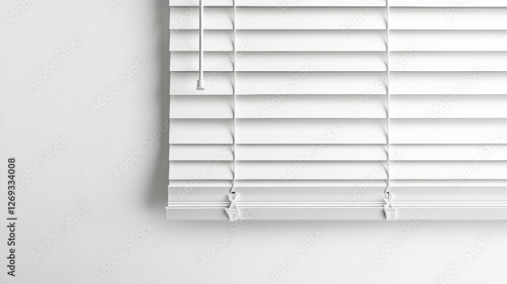 Blinds Over White Surface with Space for Design